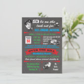 Invitation d'anniversaire de la police de Over the (Debout devant)