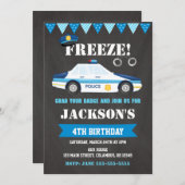 Invitation d'anniversaire de la police Invitations (Devant / Derrière)