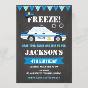 Invitation d'anniversaire de la police Invitations
