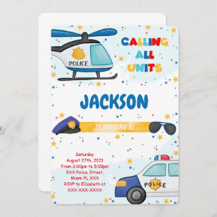 Invitation d'anniversaire de la police modifiable