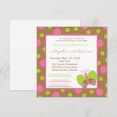 Invitation d'anniversaire de la Polka aux papillon (Devant / Derrière)