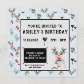 Invitation d'anniversaire de la poupée Voodoo dépl (Devant / Derrière)