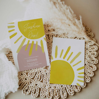 Invitation d'anniversaire de la première fille Sun
