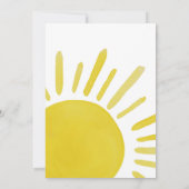 Invitation d'anniversaire de la première fille Sun (Dos)