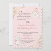 Invitation d'anniversaire de la Princess Tea Party (Devant)