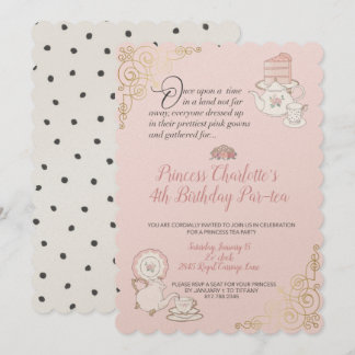 Invitation d'anniversaire de la Princess Tea Party