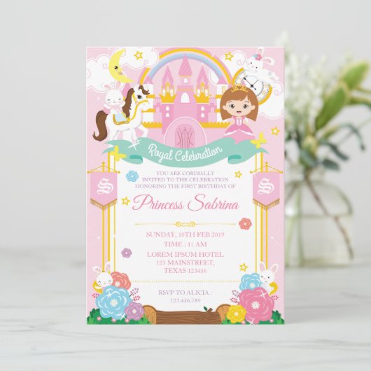 Invitation d'anniversaire de la princesse (Debout devant)