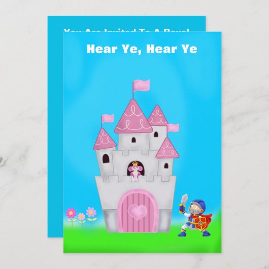 Invitation d'anniversaire de la princesse (Devant / Derrière)