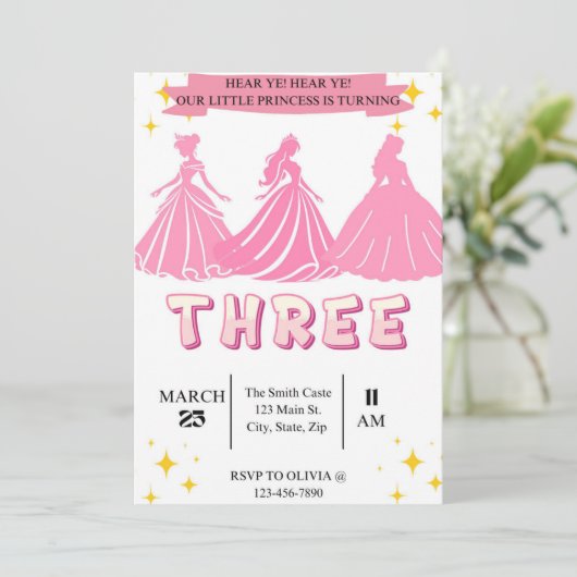 Invitation d'anniversaire de la princesse (Debout devant)