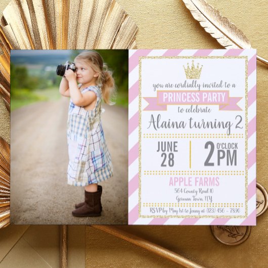 Invitation d'anniversaire de la princesse avec Par