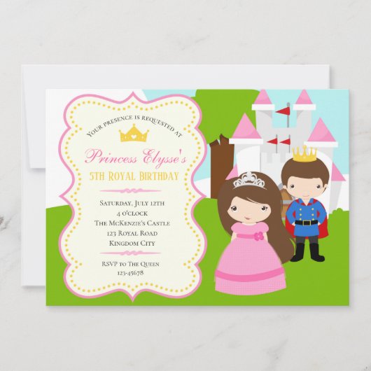 Invitation d'anniversaire de la princesse (avec Pr (Devant)