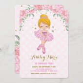 Invitation d'anniversaire de la princesse Ballerin (Devant / Derrière)