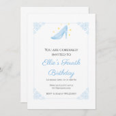 Invitation d'anniversaire de la princesse Cendrill (Devant / Derrière)