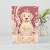 Invitation d'anniversaire de la princesse chiot mi (Debout devant)