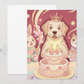 Invitation d'anniversaire de la princesse chiot mi (Devant / Derrière)