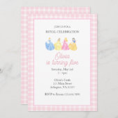 Invitation d'anniversaire de la princesse - Fête r (Devant / Derrière)