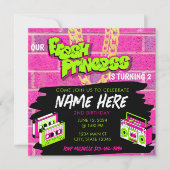 Invitation d'anniversaire de la princesse fraîche (Devant)