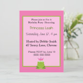Invitation d'anniversaire de la Princesse Frog. (Debout devant)