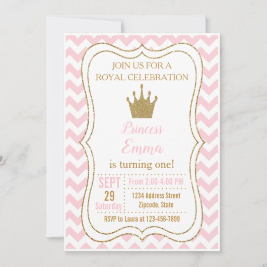 Invitation d'anniversaire de la princesse, invitat (Devant)