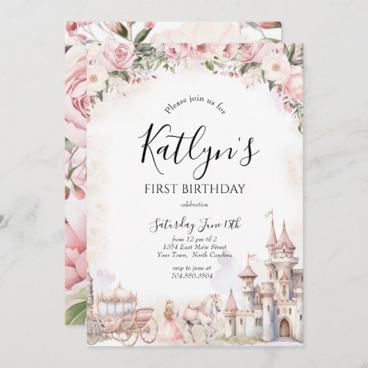 Invitation d'anniversaire de la princesse, Invitat (Devant / Derrière)