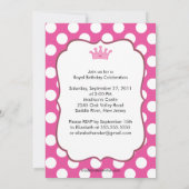 Invitation d'anniversaire de la princesse Polka Do (Dos)