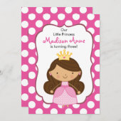 Invitation d'anniversaire de la princesse Polka Do (Devant / Derrière)