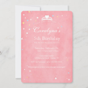 Invitation d'anniversaire de la princesse Poussièr
