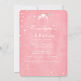 Invitation d'anniversaire de la princesse Poussièr