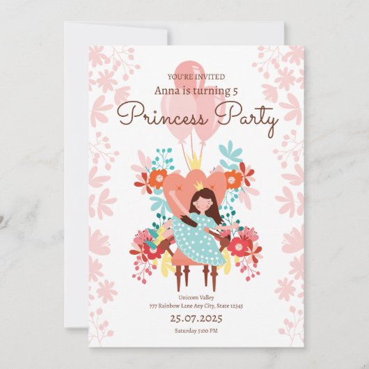 Invitation d'anniversaire de la princesse, Princes (Devant)