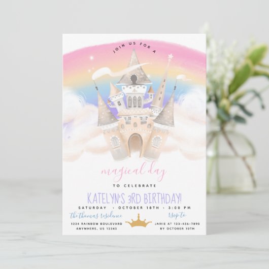 Invitation d'anniversaire de la princesse Rainbow (Debout devant)