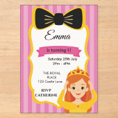 Invitation d'anniversaire de la princesse rose | z (Recto)