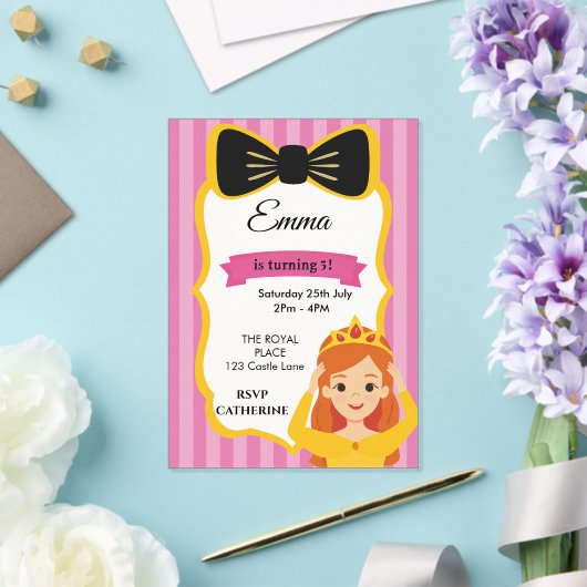 Invitation d'anniversaire de la princesse rose | z (Insitu (Mariage))
