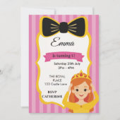 Invitation d'anniversaire de la princesse rose | z (Devant)