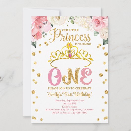 Invitation d'anniversaire de la princesse royale (Devant)