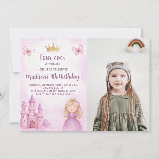 Invitation d'anniversaire de la princesse royale (Devant)