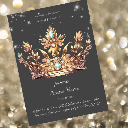 Invitation d'anniversaire de la princesse royale