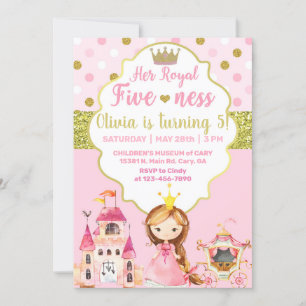 Invitation d'anniversaire de la princesse royale f
