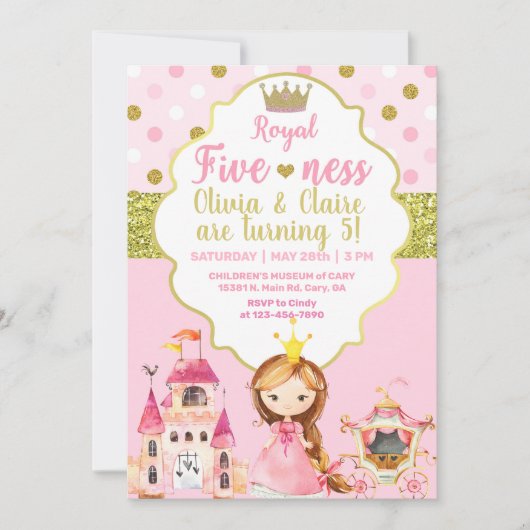 Invitation d'anniversaire de la princesse royale f (Devant)
