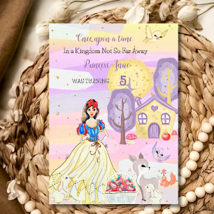 Invitation d'anniversaire de la princesse Snowy