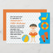 Invitation d'anniversaire de la réception au bord (Devant / Derrière)