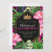 Invitation d'anniversaire de la Reine africaine tr (Devant)