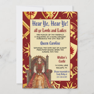 Invitation d'anniversaire de la Reine de la Renais
