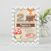 Invitation d'anniversaire de la Renard des bois (Debout devant)