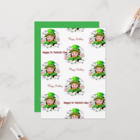 Invitation d'anniversaire de la Saint-Patrick (Devant/Arrière en situation)