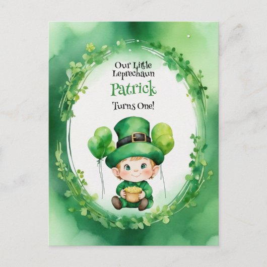Invitation d'anniversaire de la Saint-Patrick pour (Devant)