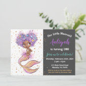 Invitation d'anniversaire de la sirène afro-améric (Debout devant)