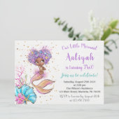 Invitation d'anniversaire de la sirène afro-améric (Debout devant)