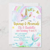 Invitation d'anniversaire de la Sirène conjointe e (Devant)