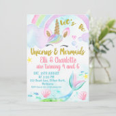 Invitation d'anniversaire de la Sirène conjointe e (Debout devant)