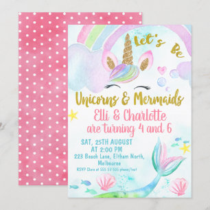 Invitation d'anniversaire de la Sirène conjointe e